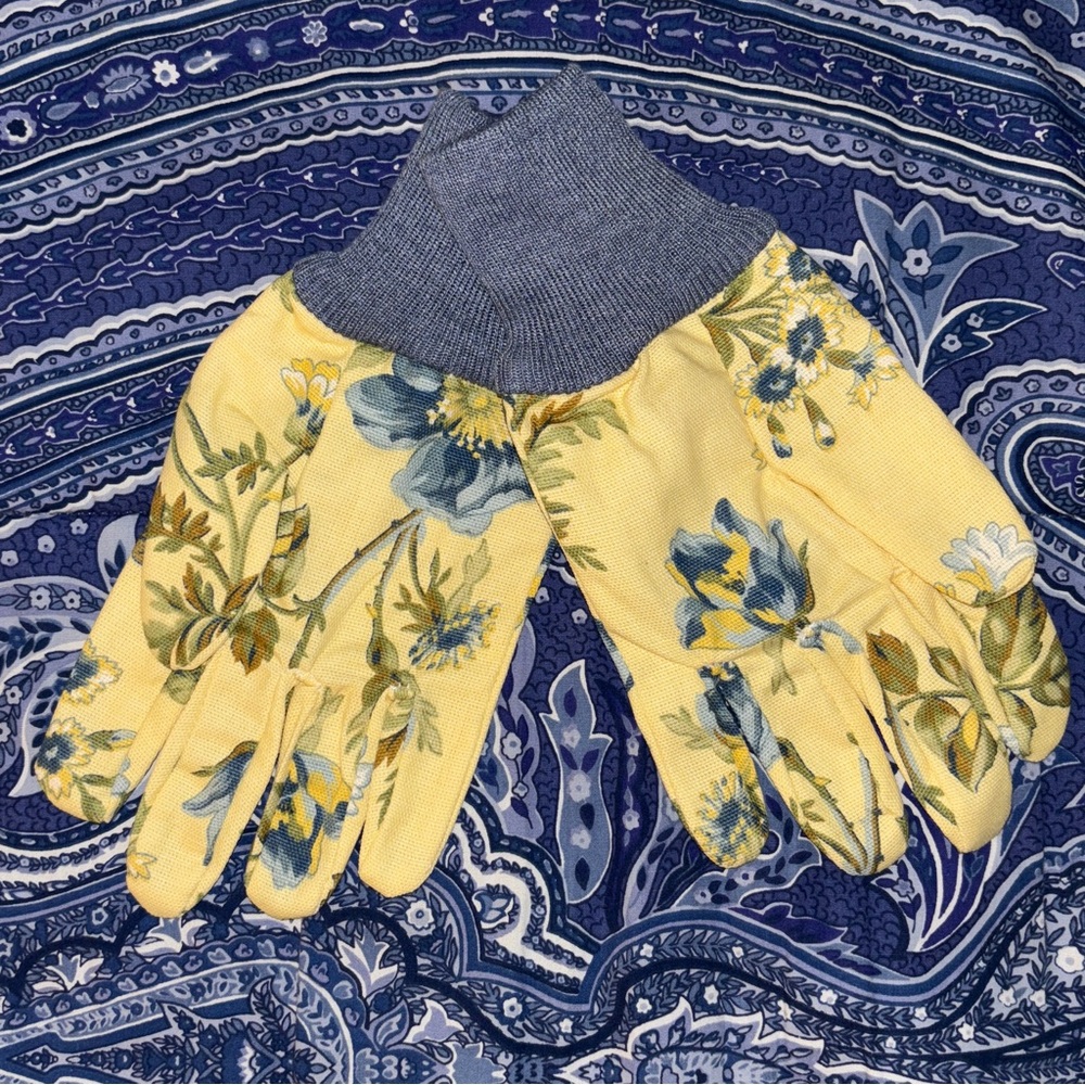 Floral Yellow Gardening Gloves